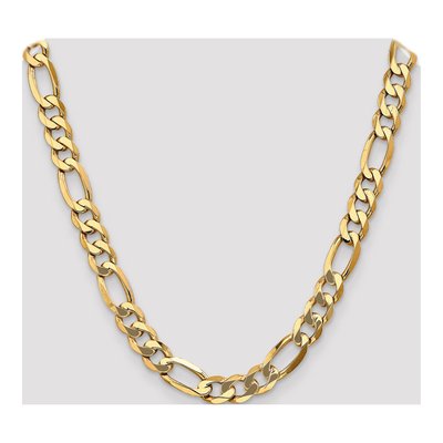 14K Yellow Gold 10mm Flat Figaro Chain – view 4