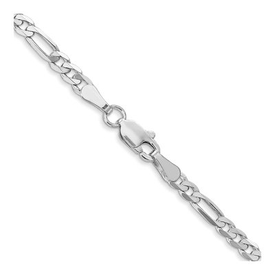 14K White Gold 3mm Flat Figaro Chain – view 5