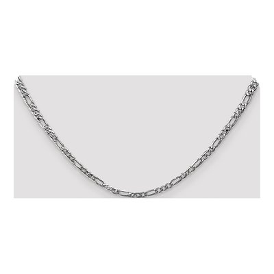 14K White Gold 3mm Flat Figaro Chain – view 6