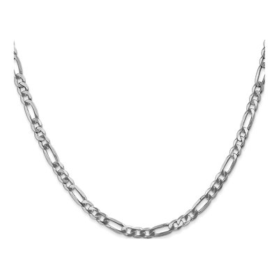 14K White Gold 4mm Flat Figaro Chain – view 2