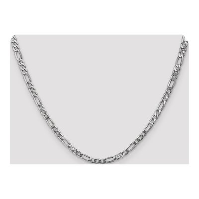 14K White Gold 4mm Flat Figaro Chain – view 4