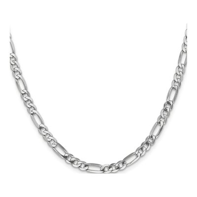 14K White Gold 5mm Flat Figaro Chain – view 3