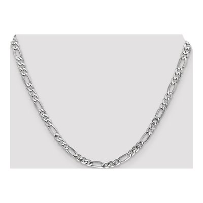 14K White Gold 5mm Flat Figaro Chain – view 5