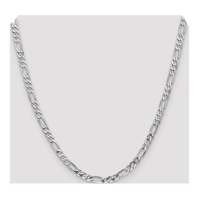 14K White Gold 5mm Flat Figaro Chain – view 6