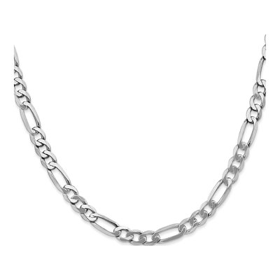 14K White Gold 5.5mm Flat Figaro Chain – view 3