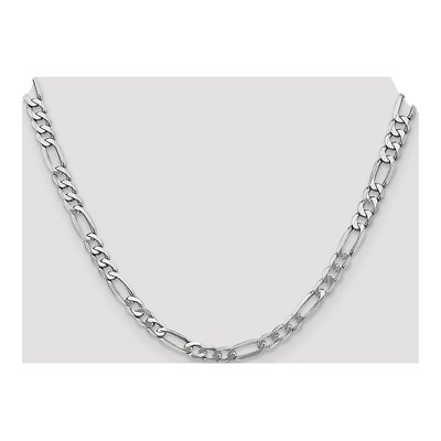 14K White Gold 5.5mm Flat Figaro Chain – view 5