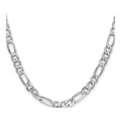 14K White Gold 6mm Flat Figaro Chain – view 2