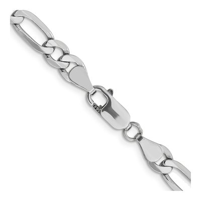 14K White Gold 6mm Flat Figaro Chain – view 3