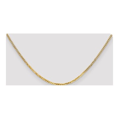 14K Yellow Gold 2.2mm Flat Beveled Curb Chain – view 5