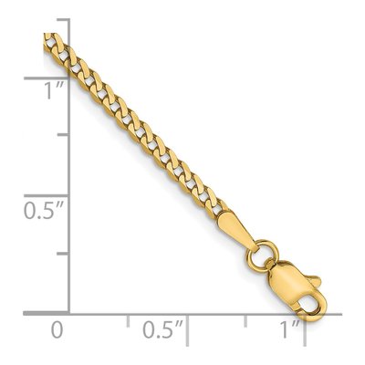 14K Yellow Gold 2.2mm Flat Beveled Curb Chain Bracelet – view 3