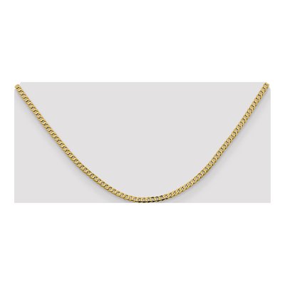 14K Yellow Gold 2.3mm Beveled Flat Curb Chain – view 5
