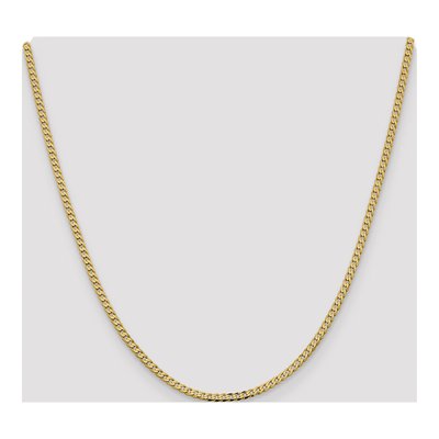14K Yellow Gold 2.3mm Flat Beveled Curb Chain – view 5