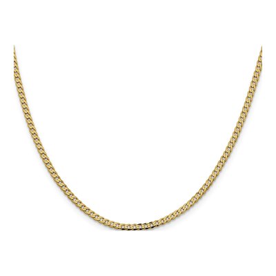 14K Yellow Gold 2.3mm 24-inch Flat Beveled Curb Chain – view 3