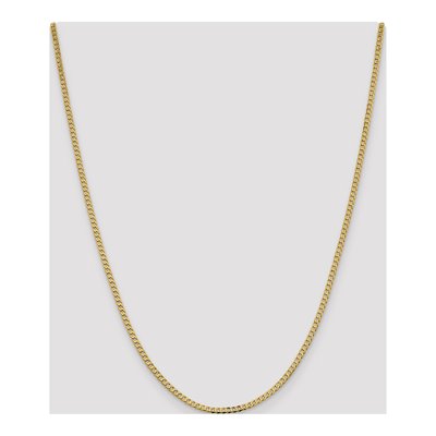 14K Yellow Gold 2.3mm 24-inch Flat Beveled Curb Chain – view 5