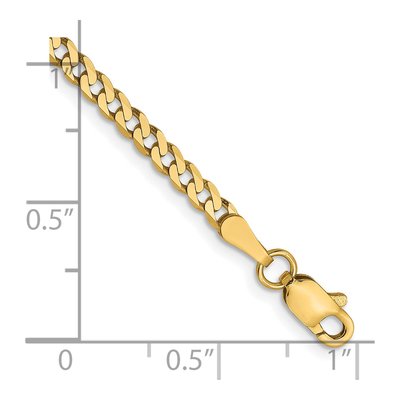 14K Yellow Gold 2.3mm Flat Beveled Curb Chain Bracelet – view 3
