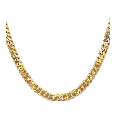 14K Yellow Gold 6.1mm Curb Chain Necklace | Leslie's – view 4