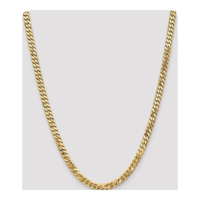 14K Yellow Gold 6.1mm Flat Beveled Curb Chain – view 5