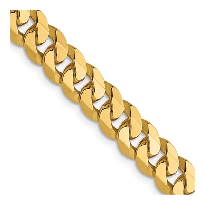 14K Yellow Gold 6.1mm Flat Beveled Curb Chain