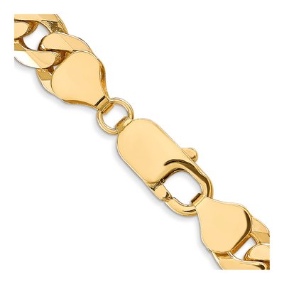 14K Yellow Gold 8mm Flat Beveled Curb Chain – view 4