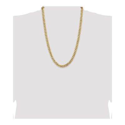 14K Yellow Gold 8mm Flat Beveled Curb Chain – view 5