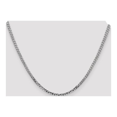 14K White Gold 2.9mm Flat Beveled Curb Chain – view 6