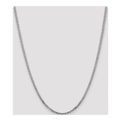 14K White Gold 2.9mm Flat Beveled Curb Chain – view 5