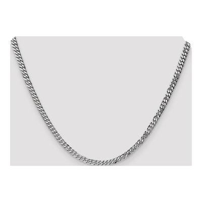 14K White Gold 3.9mm Flat Beveled Curb Chain – view 6
