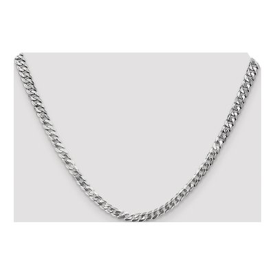 14K White Gold 4.5mm Flat Beveled Curb Chain – view 5