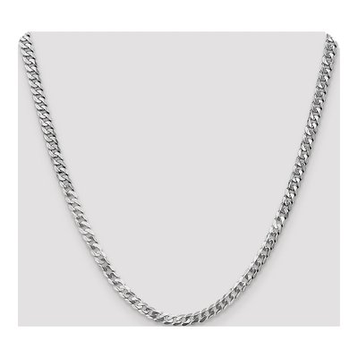 14K White Gold 4.5mm Flat Beveled Curb Chain – view 4
