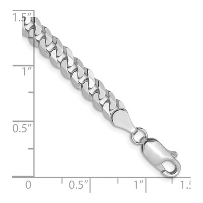14K White Gold 4.5mm Flat Beveled Curb Chain Bracelet – view 3