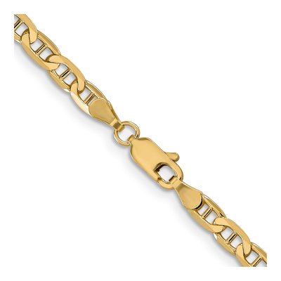 14K Yellow Gold 3.75mm Concave Anchor Chain – view 4