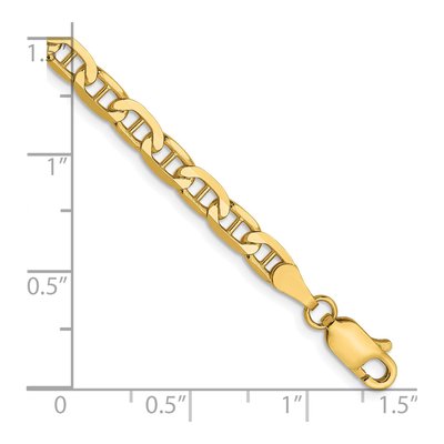 14K Yellow Gold 3.75mm Concave Anchor Chain Bracelet – view 3