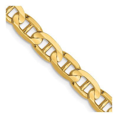 14K Yellow Gold 4.5mm Concave Anchor Chain