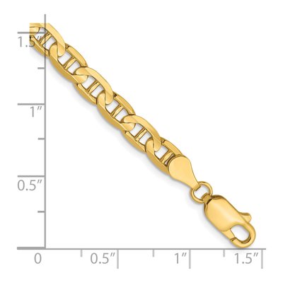 14K Yellow Gold 4.5mm Concave Anchor Chain Bracelet – view 3