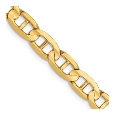 14K Yellow Gold 5.25mm Concave Anchor Chain