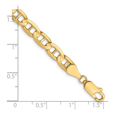 14K Yellow Gold 5.25mm Concave Anchor Chain Bracelet – view 2