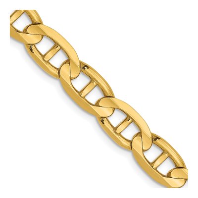 14K Yellow Gold 6.25mm Concave Anchor Chain