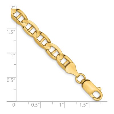 14K Yellow Gold 6.25mm Concave Anchor Chain Bracelet – view 3