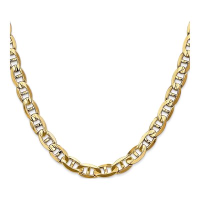 14K Yellow Gold 7mm Concave Anchor Chain – view 2