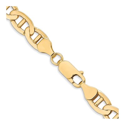 14K Yellow Gold 7mm Concave Anchor Chain – view 3