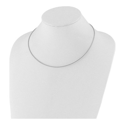 14K White Gold Neckwire Omega Necklace – view 2