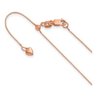 14K Rose Gold 0.55mm Baby Box Chain