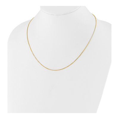 14K Yellow Gold 1mm Diamond-Cut Box Chain – view 4