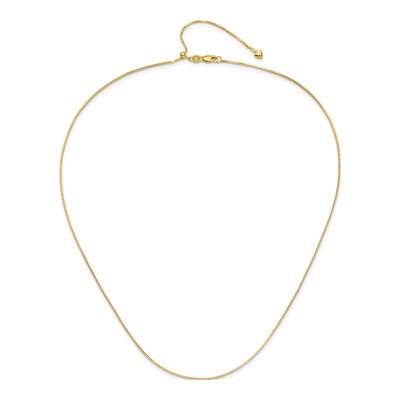 14K Yellow Gold 1mm Diamond-Cut Box Chain – view 5
