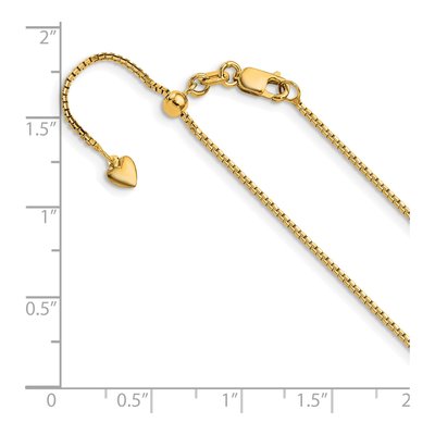 14K Yellow Gold 1mm Diamond-Cut Box Chain – view 7