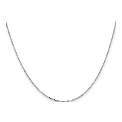 14K White Gold 1.05mm Diamond-Cut Cable Chain – view 4