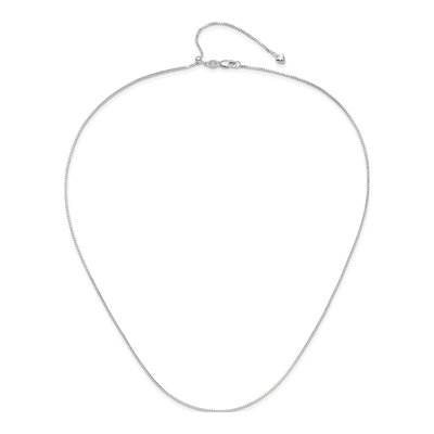 14K White Gold 1mm Diamond-Cut 22-Inch Box Chain – view 5