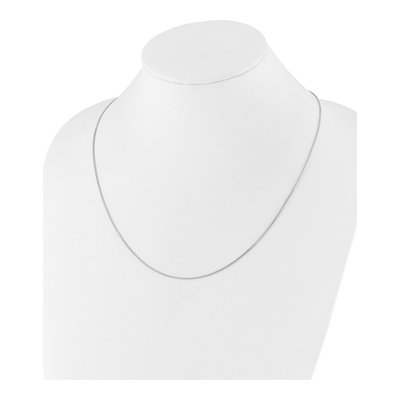 14K White Gold 1mm Diamond-Cut 22-Inch Box Chain – view 6
