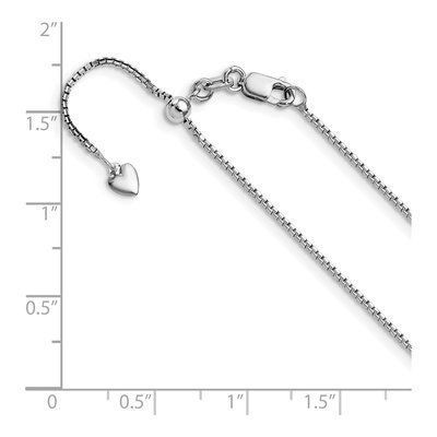 14K White Gold 1mm Diamond-Cut 22-Inch Box Chain – view 7