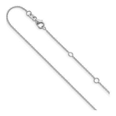 14K White Gold 1.1mm Round Cable Chain